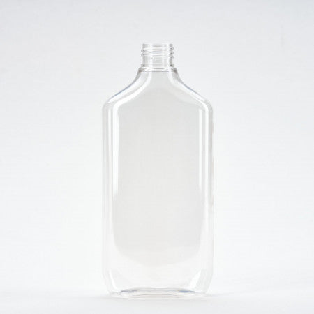 Clear, 375mL PET flask bottle. 24/410 neck size.